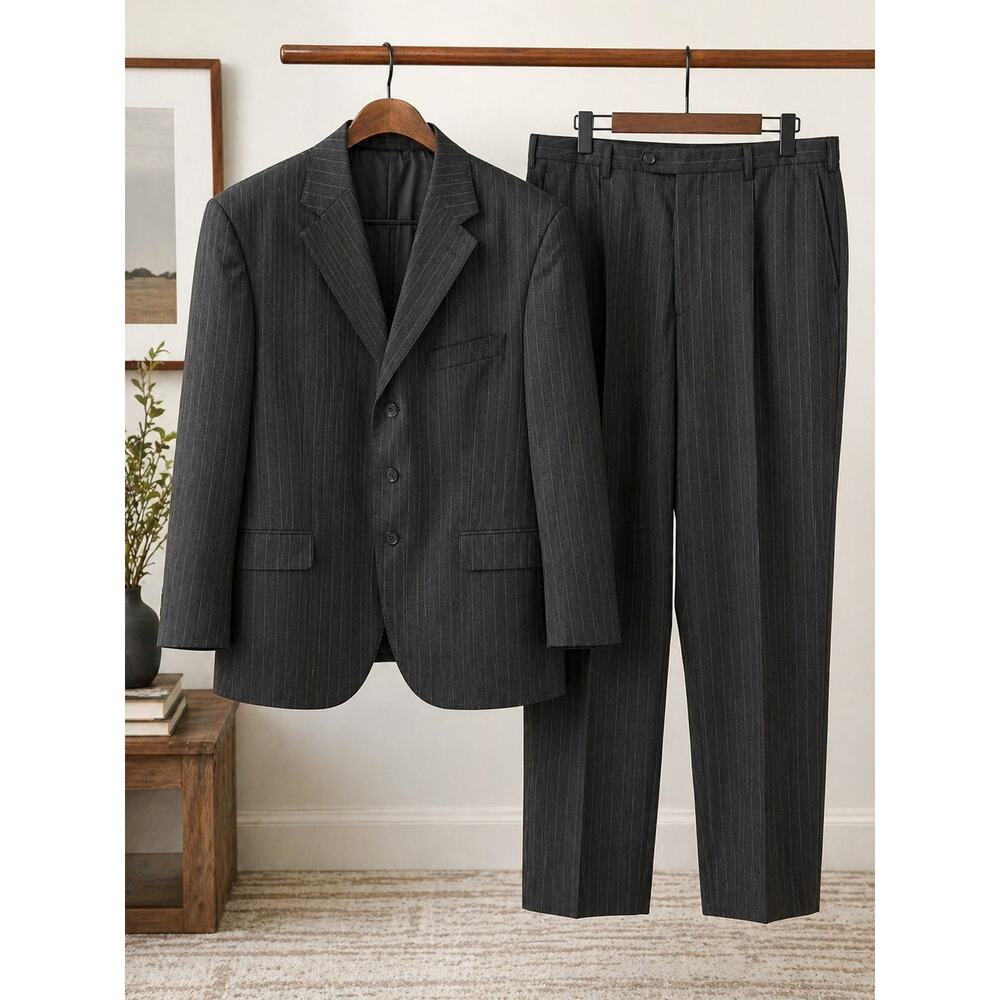 Men’s Drapperie Italiane Super 150’s Tollegno 1900 100% Wool Suit 46R Italy